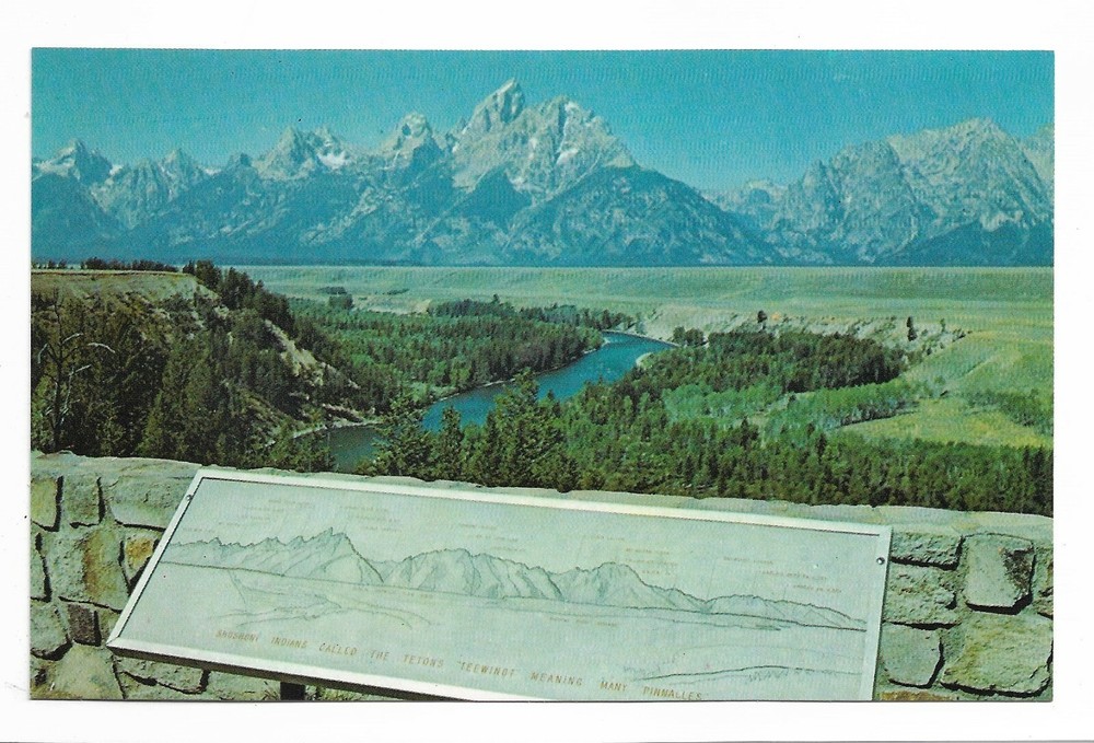 VTG Postcard The Grand Teton Range of Mountains - Wyoming