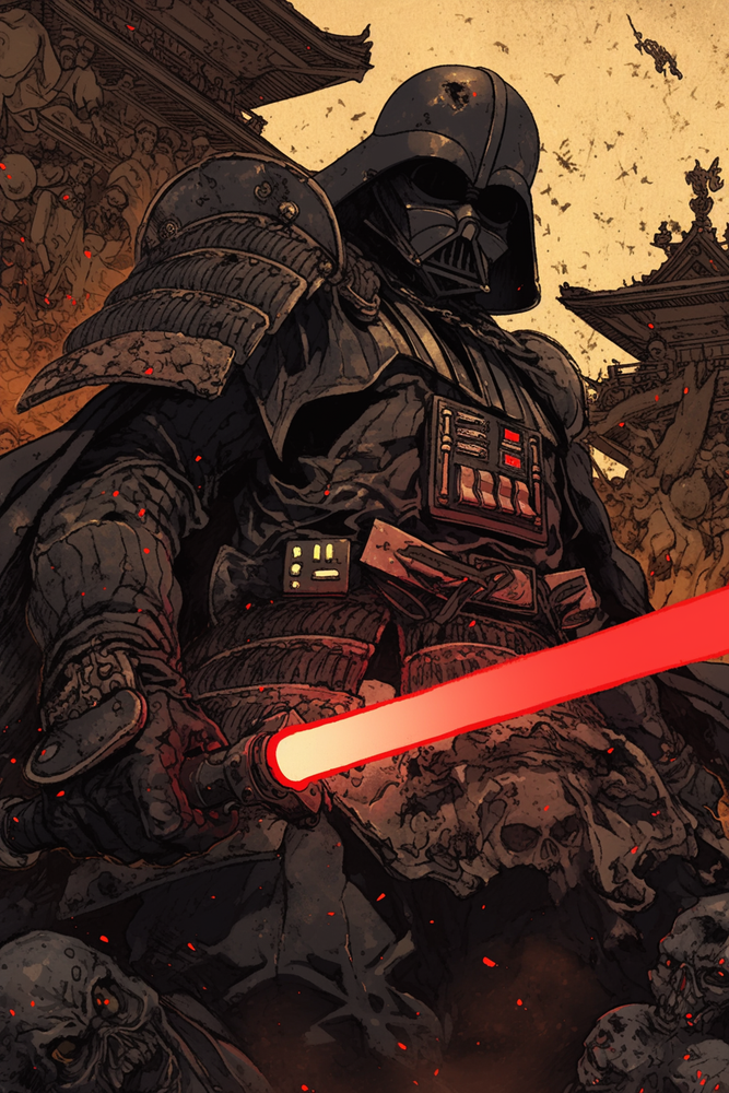 SAMURAI VADER 04 Limited Edition Star Wars Fine Art Print 13x19 Sith Lord 1 of 30