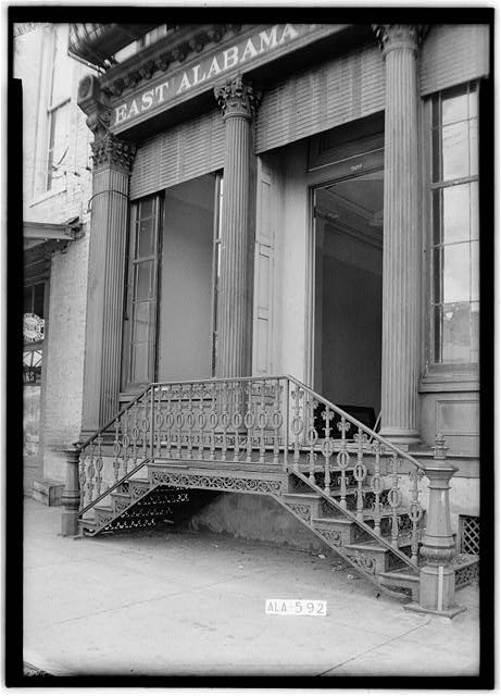 Photo:Eufaula Alabama Eastern Bank of Alabama 1935 Front Entrance Stairway