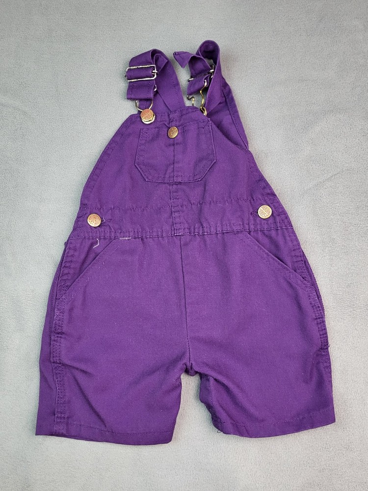 Round House Baby Girl 24Mo. Purple Denim Bib Overalls USA Made 6125 
