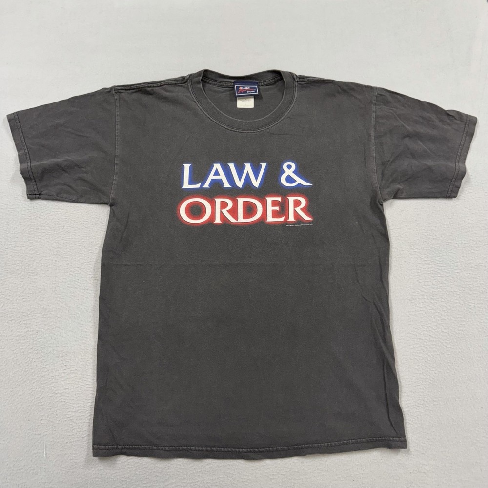 Vintage Law & Order Shirt Mens Large Black NBC Experience TV Graphic Tee