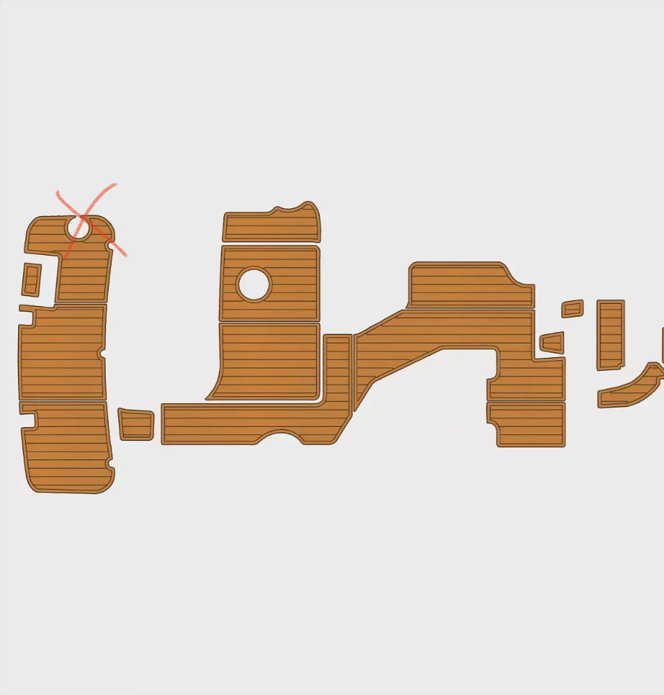 2001 Rinker 270 Fiesta Vee Swim Platform Cockpit  EVA Foam Teak Deck Floor Mats