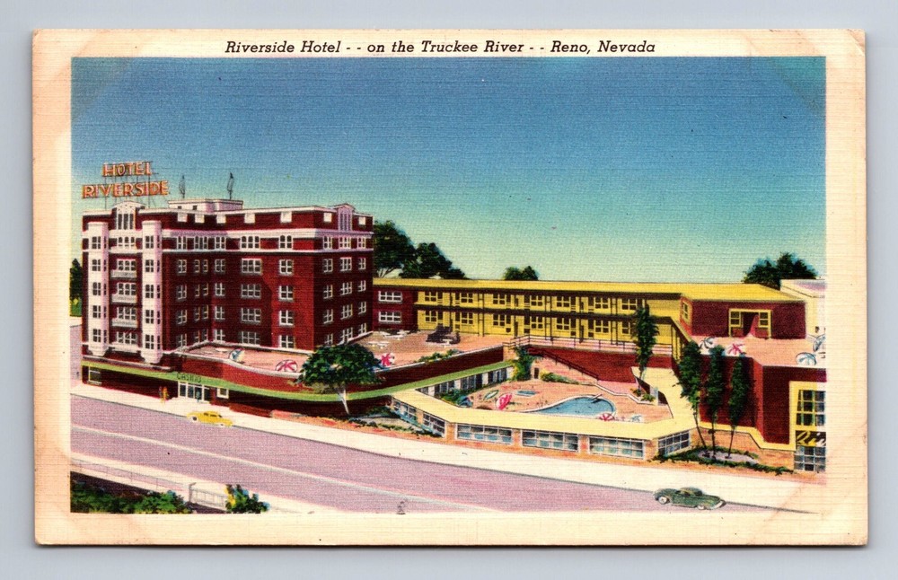 Riverside Hotel Truckee River Reno Nevada Postcard