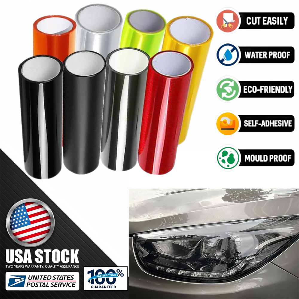 Car Auto Premium Glossy Headlight Taillight Fog Light Vinyl Sticker Tint Film