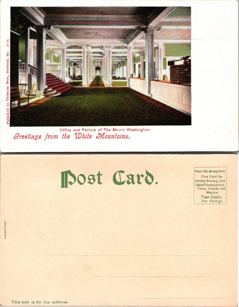 Office Parlor Mount Washington White Mountains NH Postcard