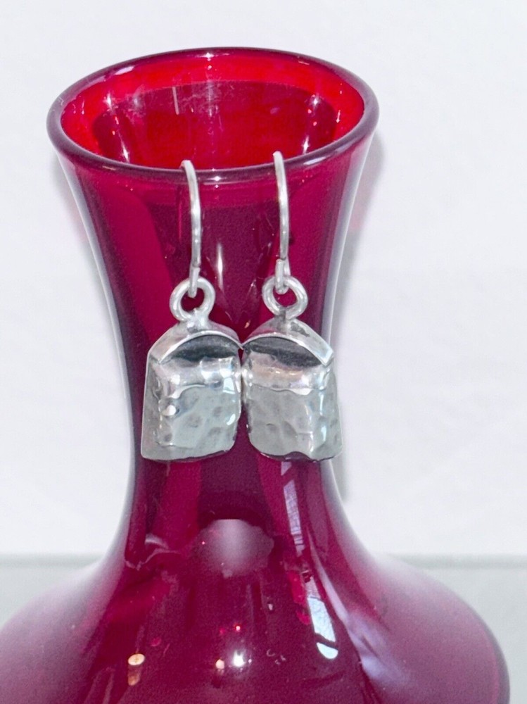 Vintage Silver And Black Earrings From Mexico