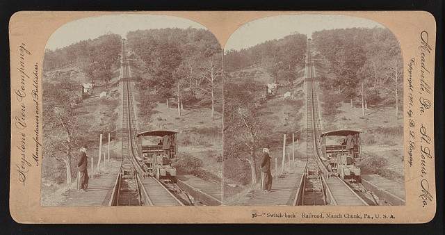 Photo:Mauch Chunk PA 1901 Switch-back Railroad Scenic Railway Stereoview