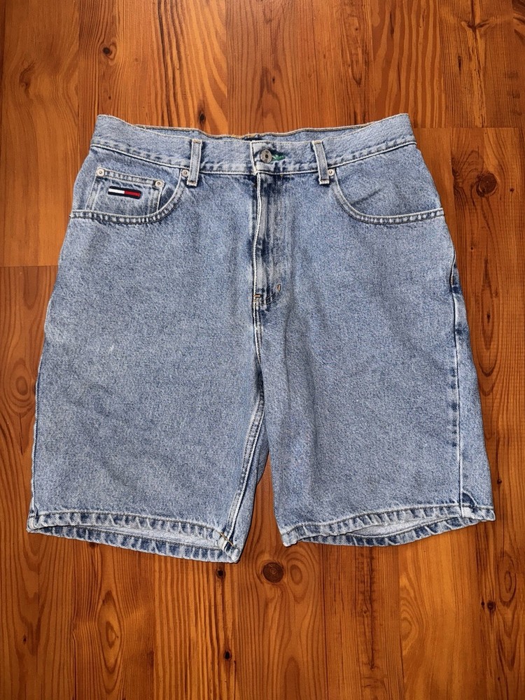 Vintage Tommy Hilfiger Blue Denim Jorts for Men Size 33 Y2K Style