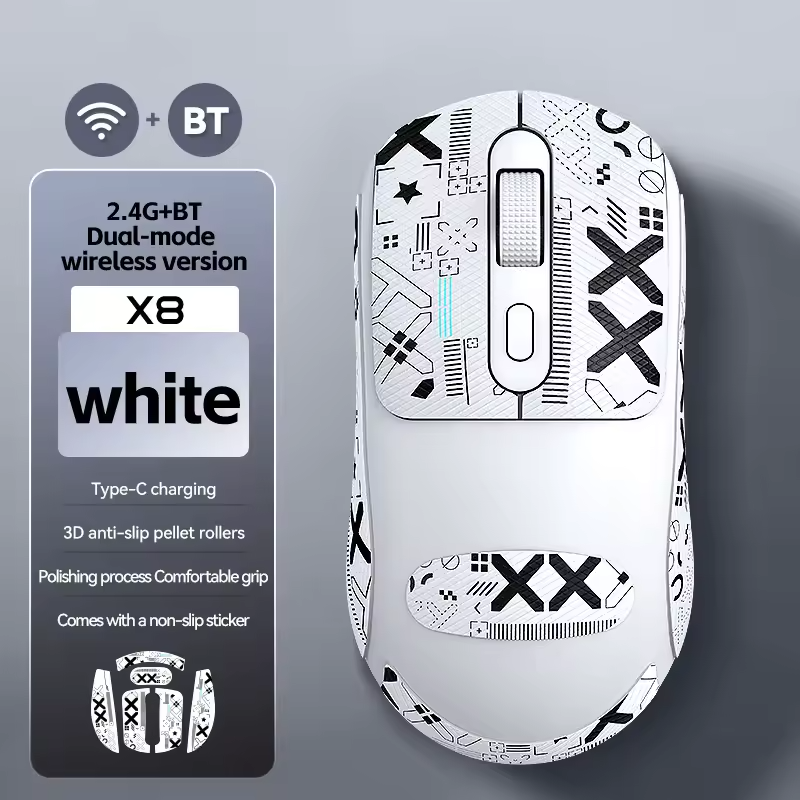 Warvank X8 Wireless Gaming Mouse with 500mAh Type-C Rechargeable Battery for Office and Gaming