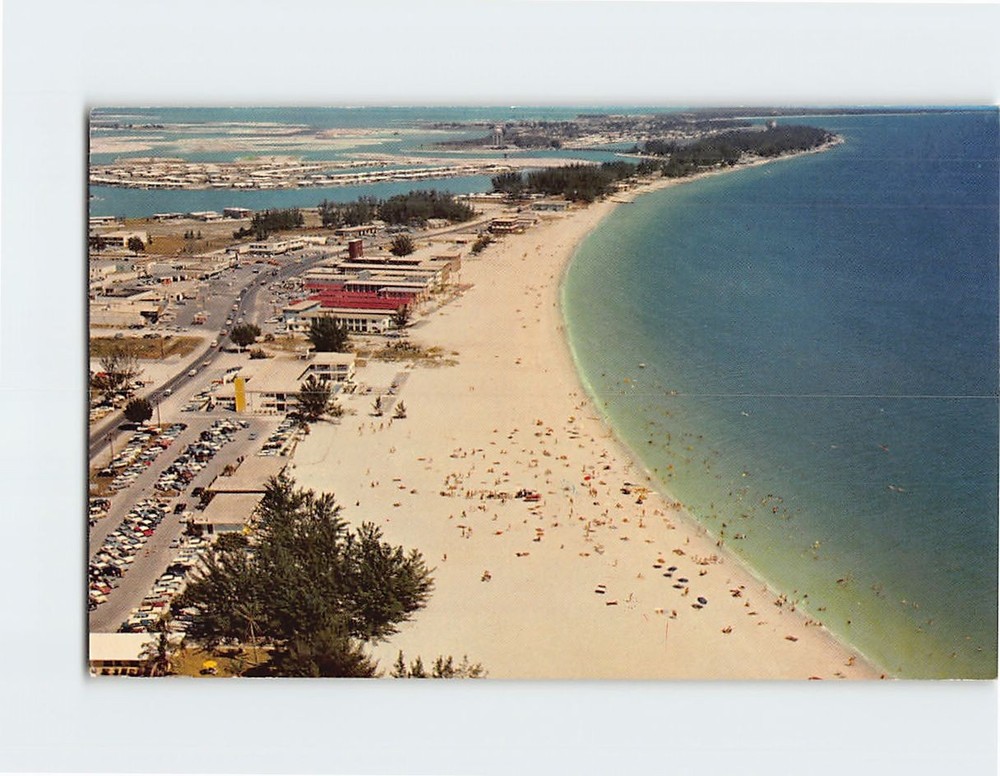 Postcard Aerial View Treasure Island Motels Florida USA