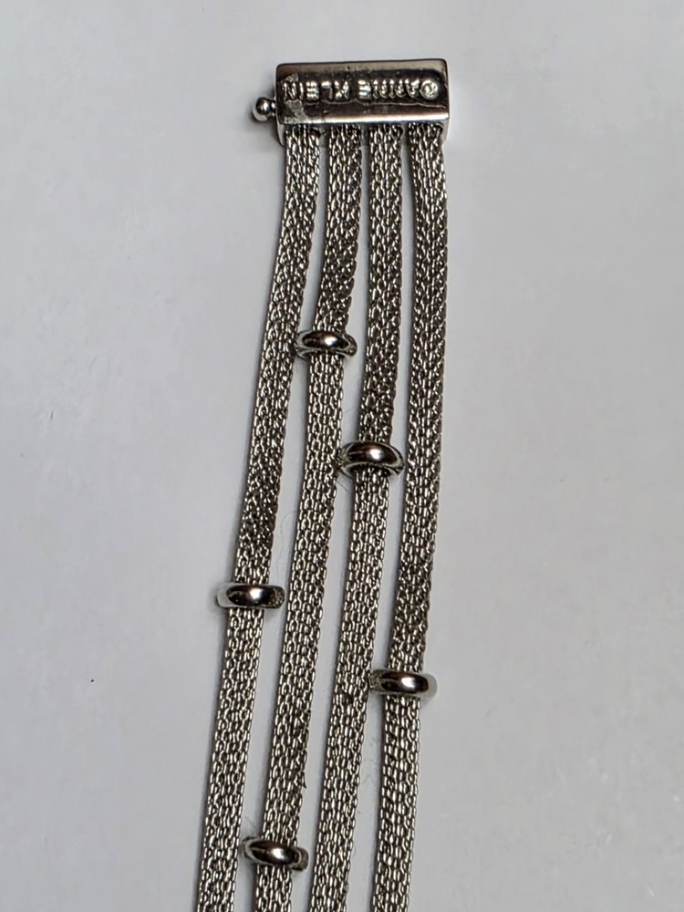 ANNE KLEIN silver Tone Mesh Multistrand Magnet Clasp Bracelet