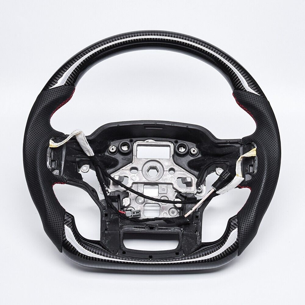 Real Carbon Fiber Steering Wheel 2021-24 F-150 F-250 Raptor Super Duty W/heated