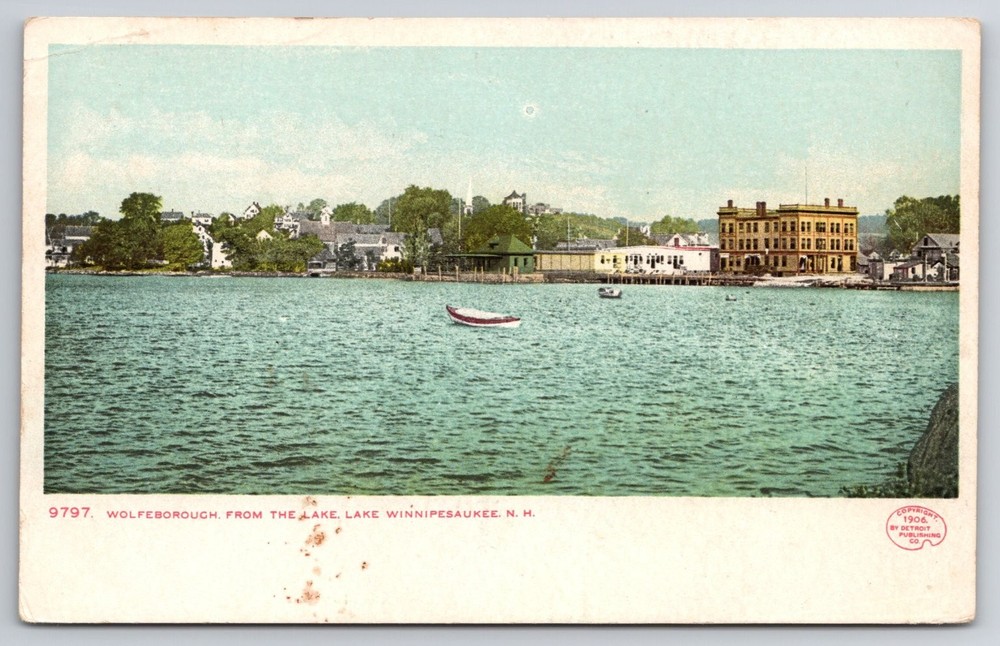 1906 Detroit Publishing Wolfeborough Lake Winnipesaukee NH Phostint Postcard