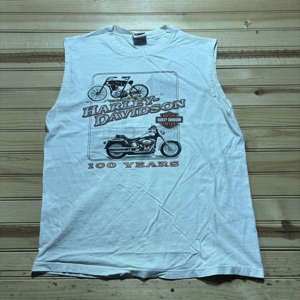 Vintage Harley Davidson 100 Years Florida Compass Tank Top Shirt Size Large