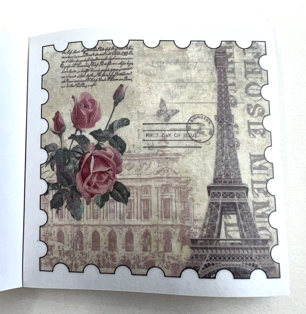 Travel Washi Paper Postage Stickers Paris England Italy NY Junk Journal Collage