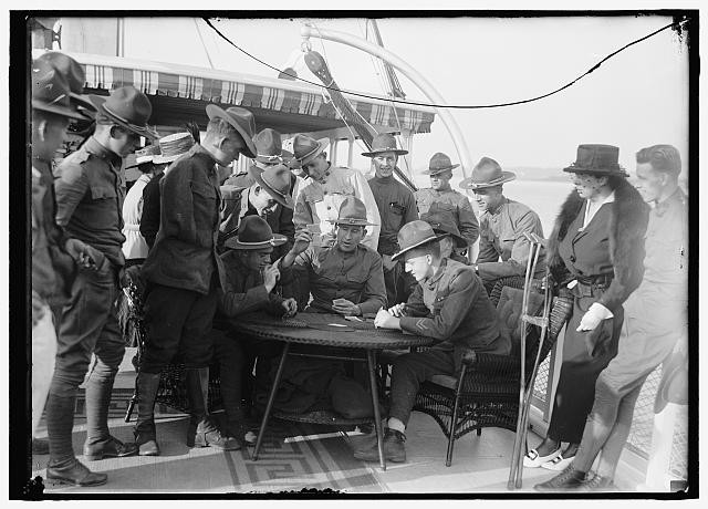 Walter Reed Hospital Patients Navy League Excursion 1918 Soldiers On Ship