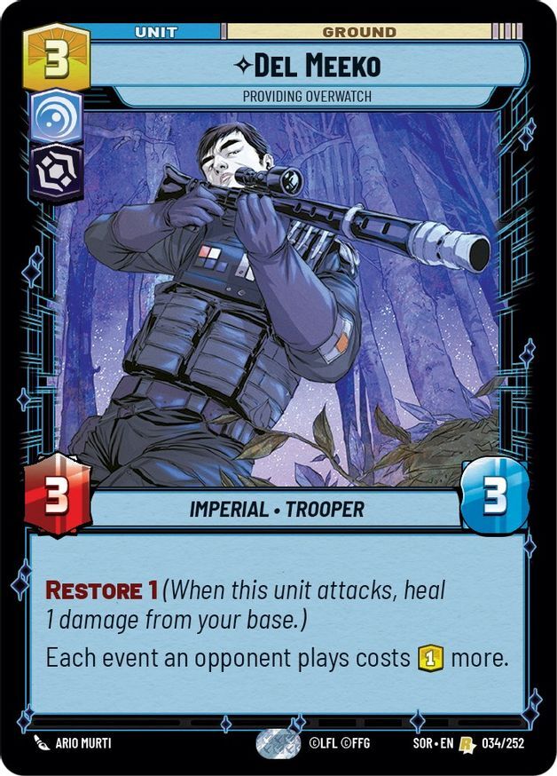 Star Wars Unlimited Del Meeko (34/596) Spark of Rebellion NM