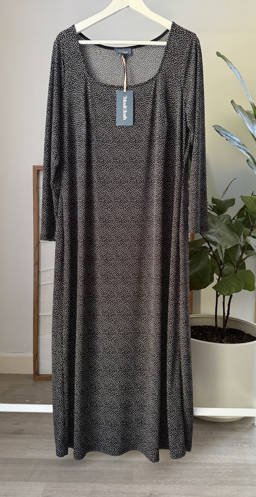 NWT Women's MODCLOTH Black & White Polka Dot Long Dress Plus Size 1X NEW