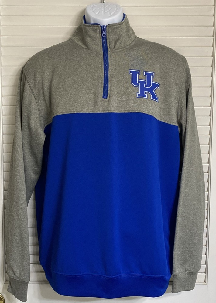 Men's Kentucky Wildcats 1/4 Zip Long Sleeve Pullover Jacket, Large Back Hit
