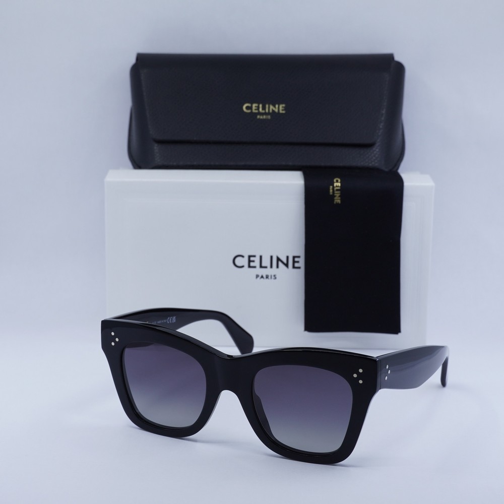 Celine CL4004IN Black Grey Gradient Polarized Sunglasses 50-22-150 New Authentic