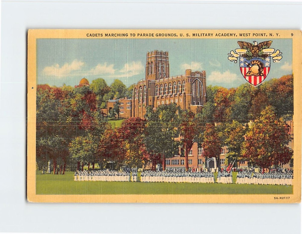 Postcard Cadets Marching to Parade Grounds US Military Academy West Point NY