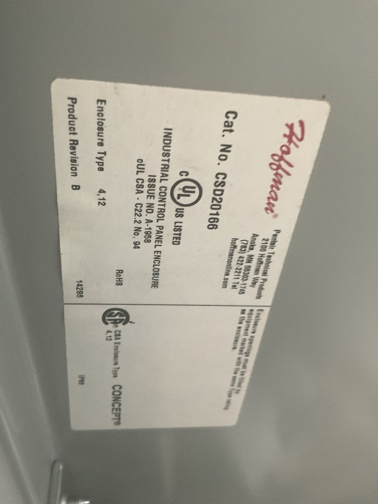 Hoffman Csd20166 Enclosure