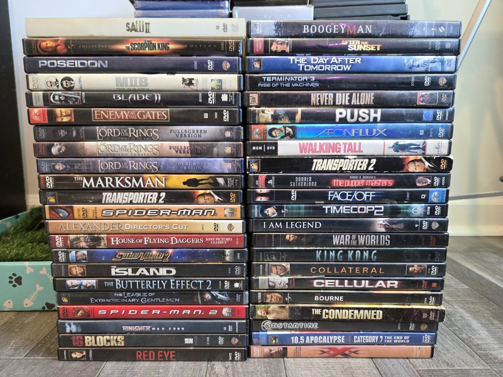 Lot of 44 Action Adventure Movies Used Previewed DVD Specific Titles Shown