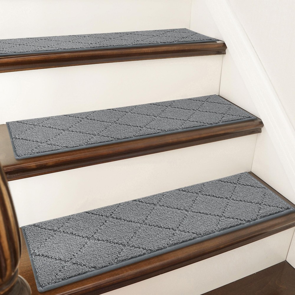 COSY HOMEER Stair Treads for Wooden 28 x 9 inches (10 pieces), Medium Grey
