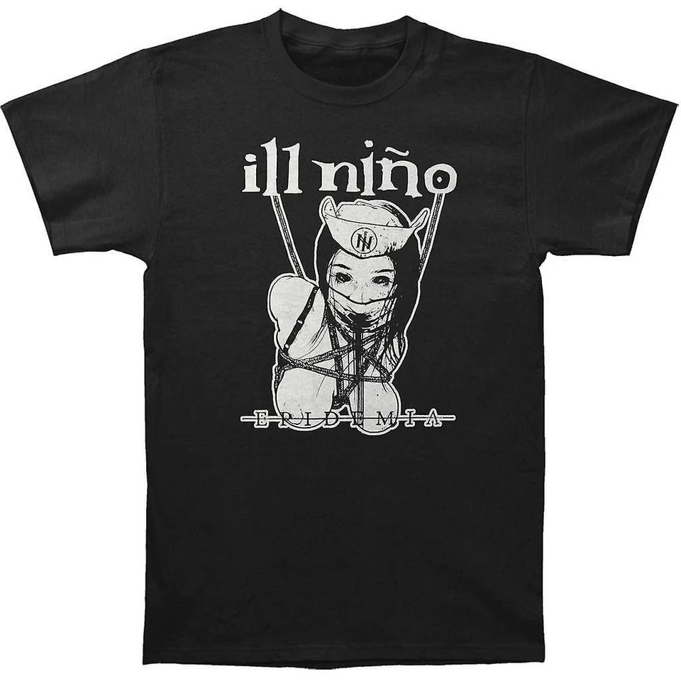 Vtg ILL NIÑO Band Music Tour Heavy Cotton Full Size Black Unisex Shirt Go237