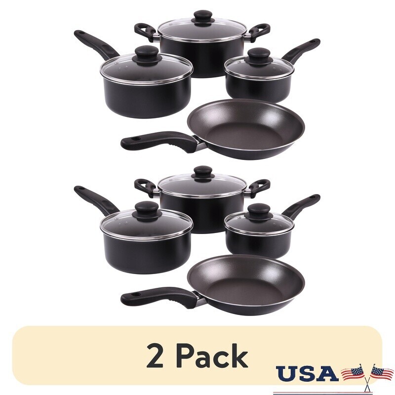 7-Piece Nonstick Aluminum Cookware Set with Pots and Pans for Easy Cleaning