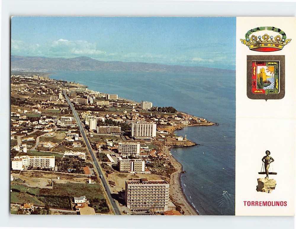 Postcard Aerial View Torremolinos Costa del Sol Spain