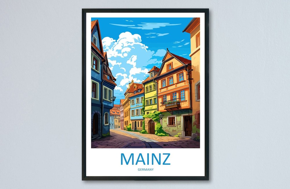 Mainz Travel Print Wall Art Mainz Wall Hanging Home Decoration Mainz Gift Art