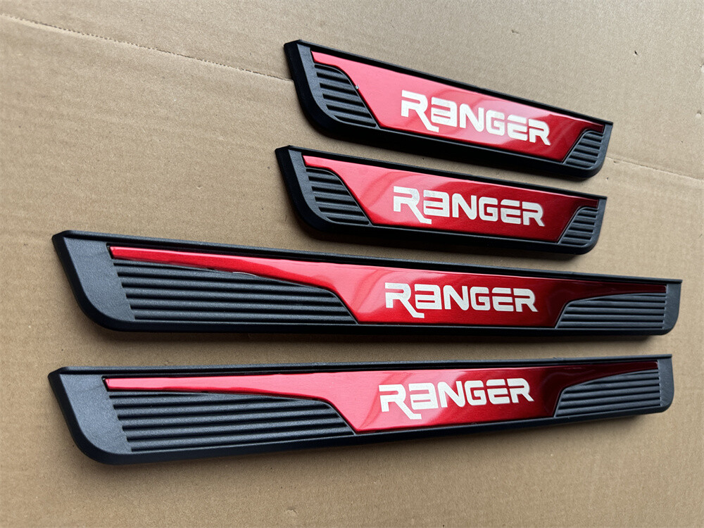 For Ford Range Accessories Car Door Sill Cover Scuff Plate Protector Trim Red