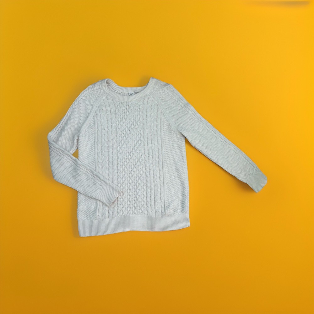 Gap Women's Relaxed Fit Crew Neck Sweatshirt White Size Large