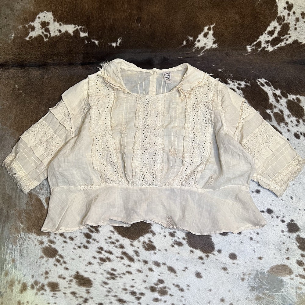Magnolia Pearl Linen Ramie Marburger Blouse in Moon OS Boho