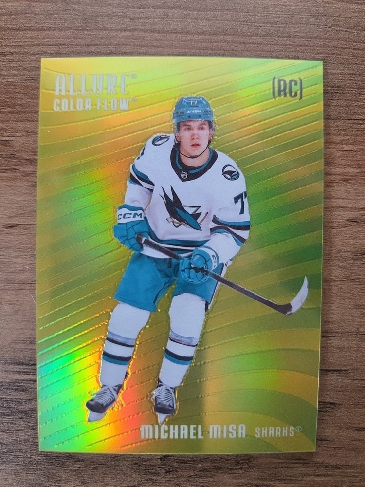 2025-26 UD Allure Hockey Michael Misa RC Color Flow Yellow-Green #CF-MM