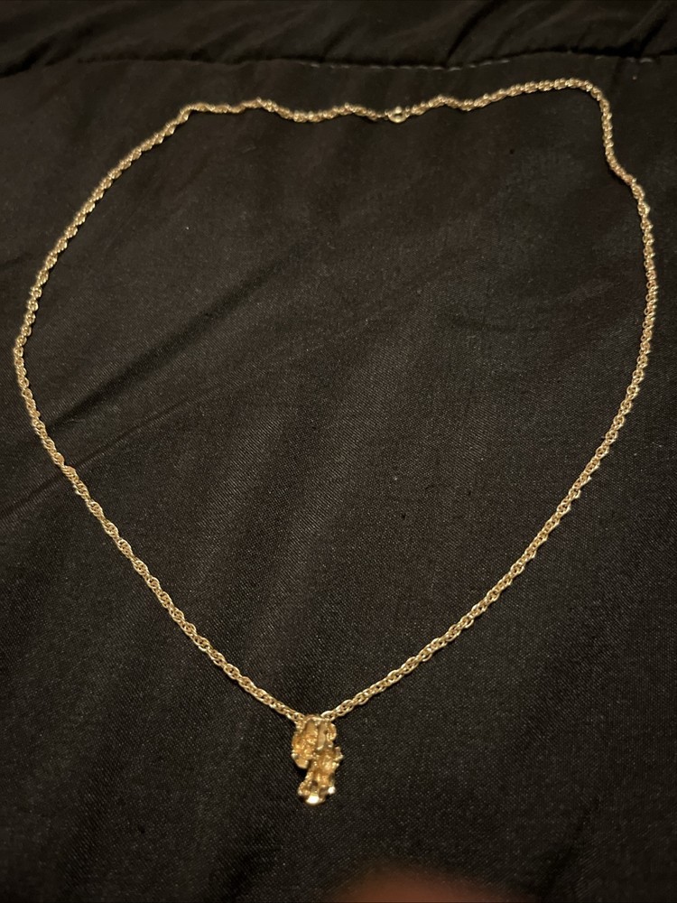 nugget pendant chain 14k yellow
