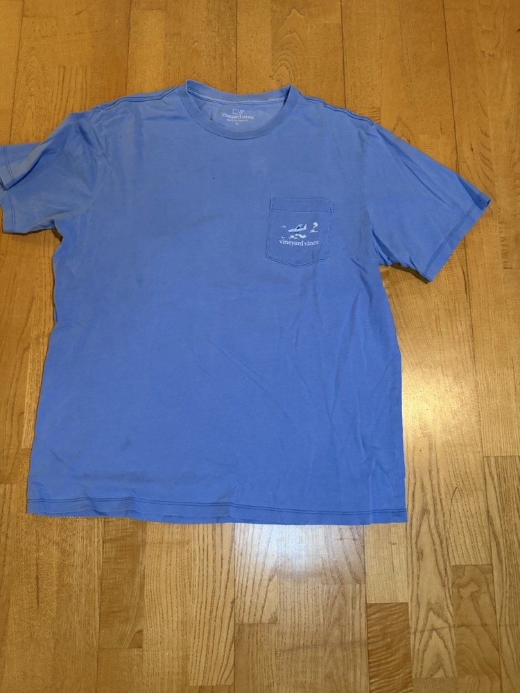 Vineyard Vines Men's Blue Graphic Pocket Short Sleeve Crew Neck T-Shirt L