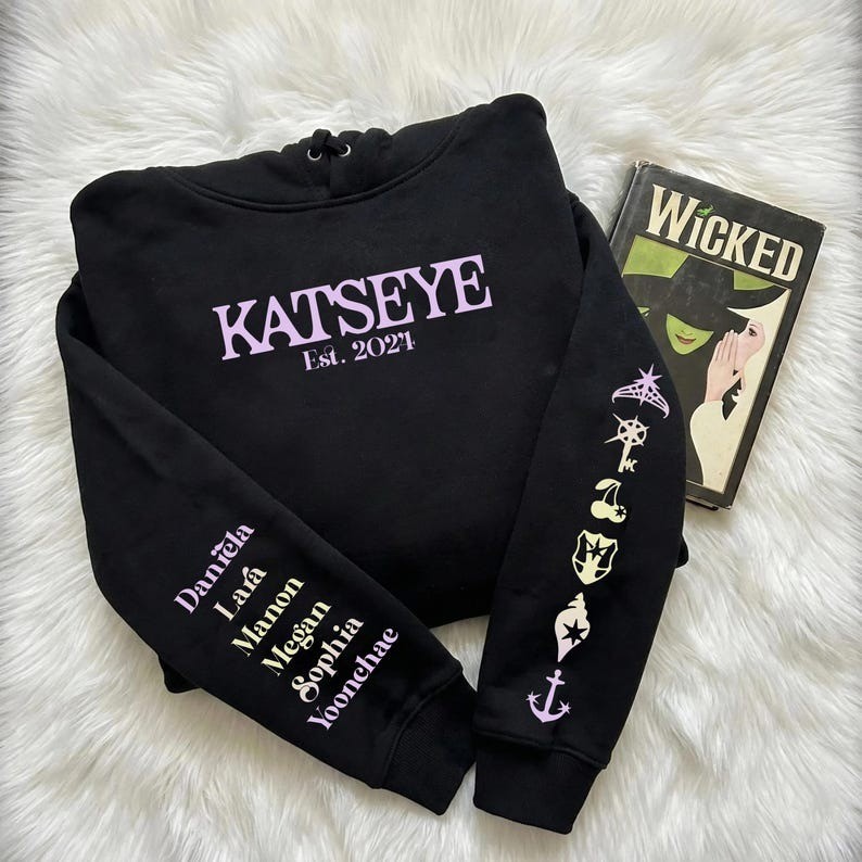 SALE! Vintage Katseye Sleeve Print Hoodie, Katseye Beautiful Chaos Tour