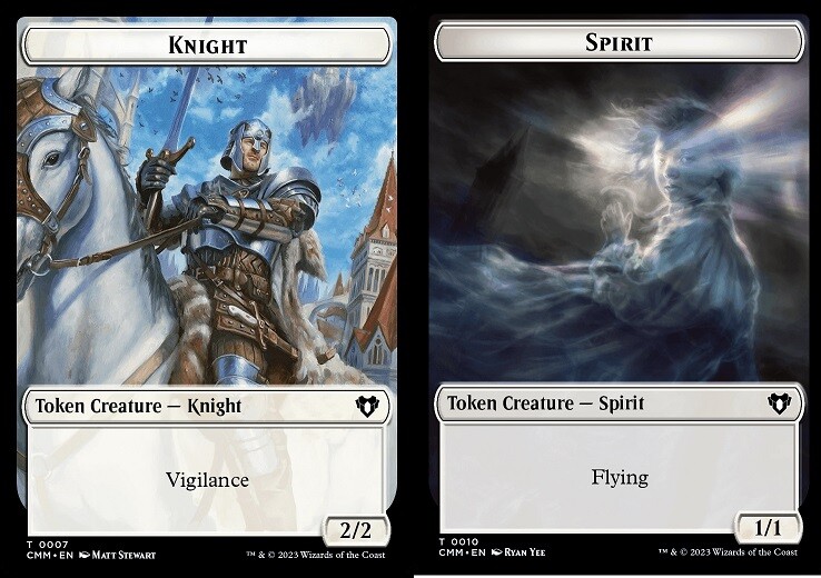 1x Knight (7) // Spirit (10) Token MTG Commander Masters NM Magic Regular