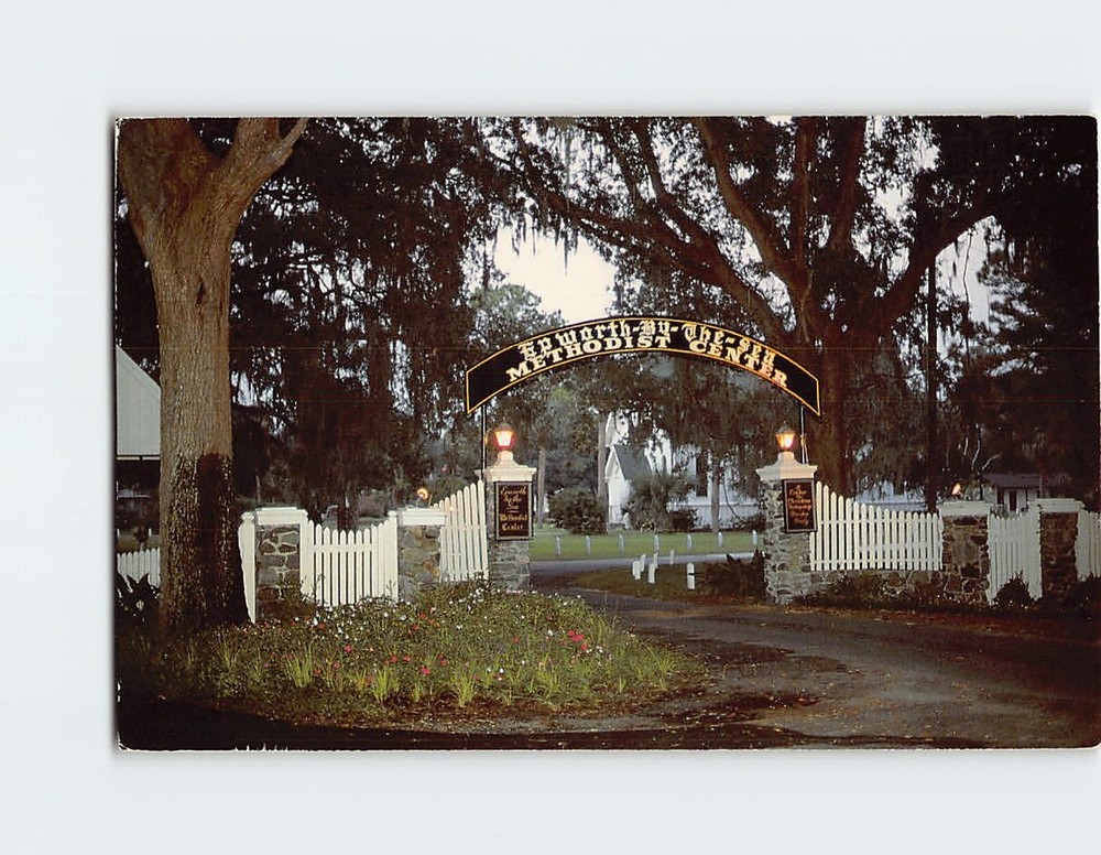 Postcard Front Entrance Gate Epworth By The Sea St. Simons Island Georgia USA