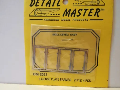 photo etched DETAIL MASTER DM-2021 1:12 SCALE LICENSE PLATE FRAMES 4-PCS