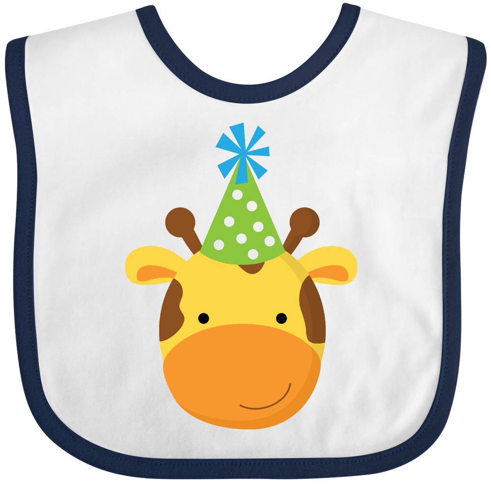 Inktastic Giraffe Jungle Birthday Baby Bib Bday Animal Zoo Party Polka Dot Hws