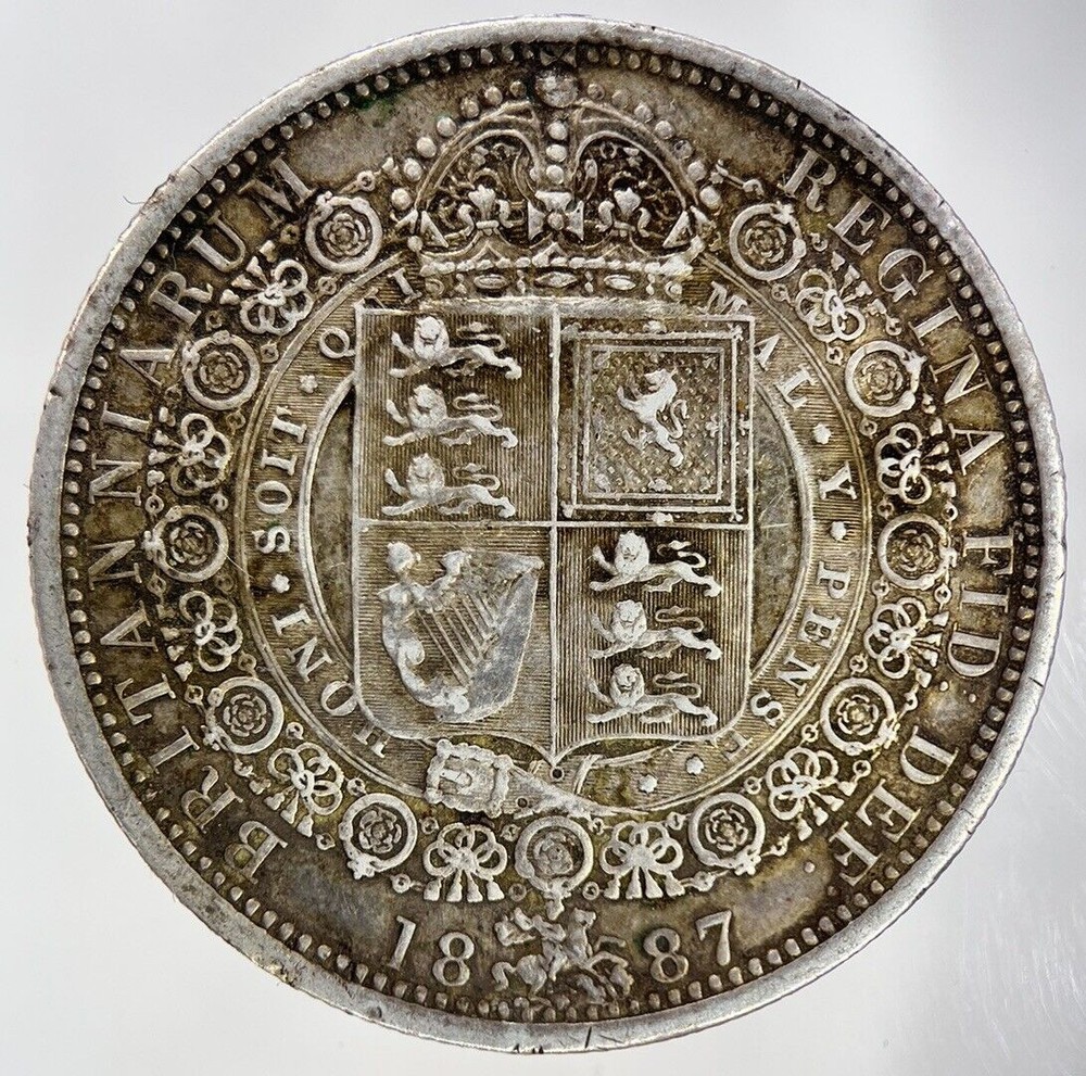 1887 Victoria Half-Crown Silver Coin in Exceptional High Grade Condition