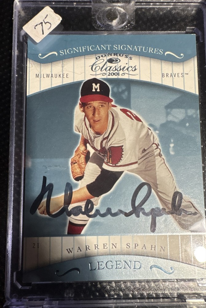 2001 Donruss Classics - Legend Warren Spahn #174 Significant Signatures (AU)