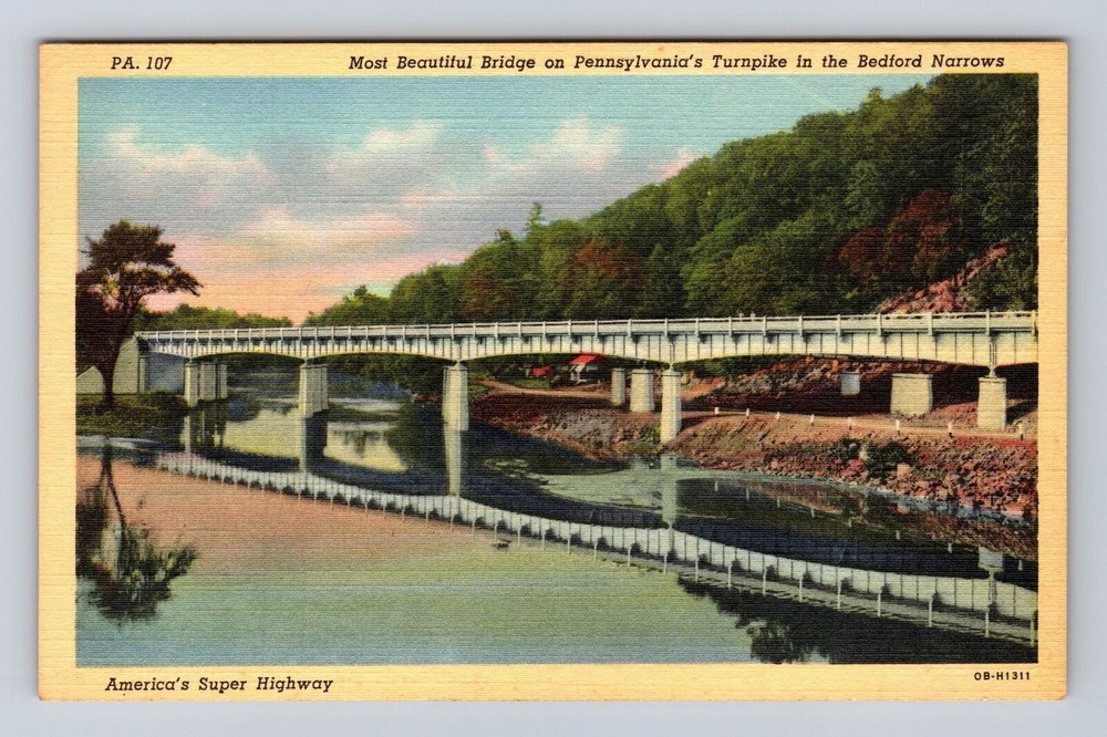 PA- Pennsylvania, Most Beautiful Bridge, Antique, Vintage Souvenir Postcard
