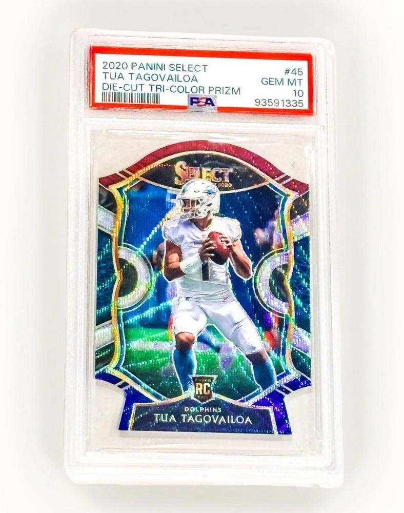 2020 Select Tua Tagovailoa RC Die-Cut Tri-Color Prizm PSA 10 Gem Rookie