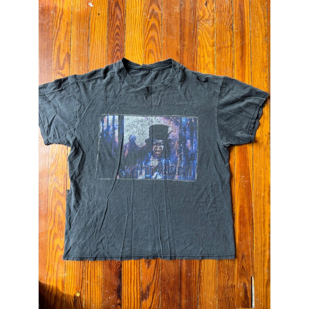 Vintage White Zombie Band T-Shirt Rob Zombie Graphic Black 90s Grunge Distressed