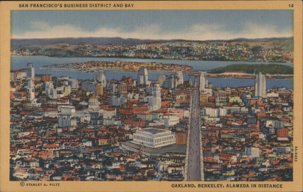 San Francisco, California CA Francisco's Business District & Bay Postcard