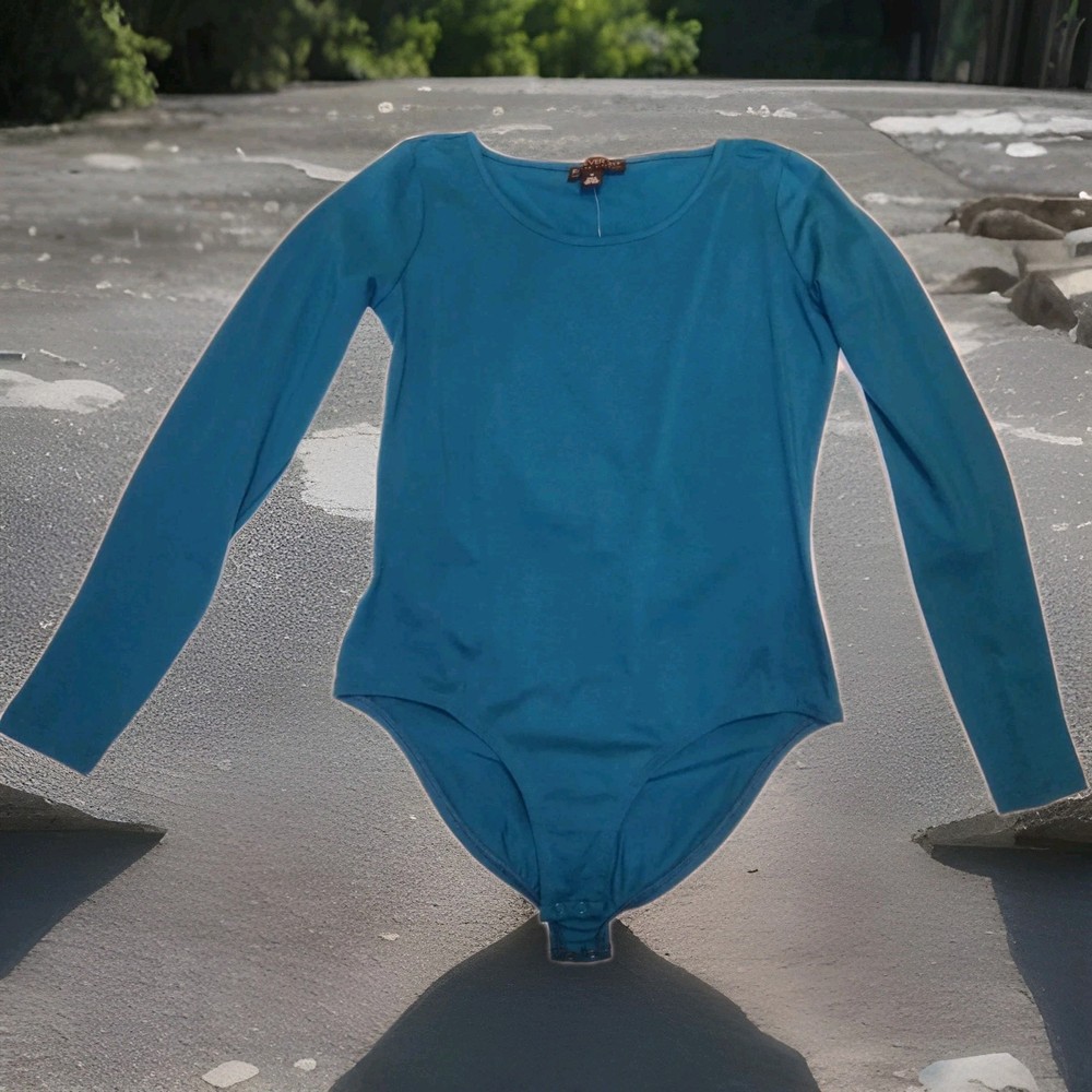 Aqua Long Sleeve Bodysuit Women's Casual Wear